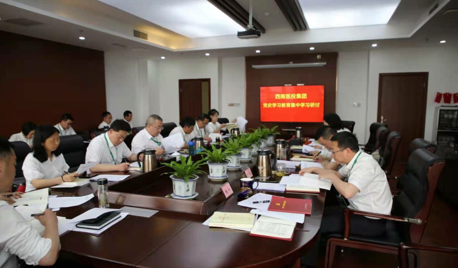 西南醫(yī)投集團開展黨史學習教育集中學習研討.jpg